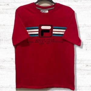 Fila Vintage Biella Italia Red Men’s T Shirt Size Large